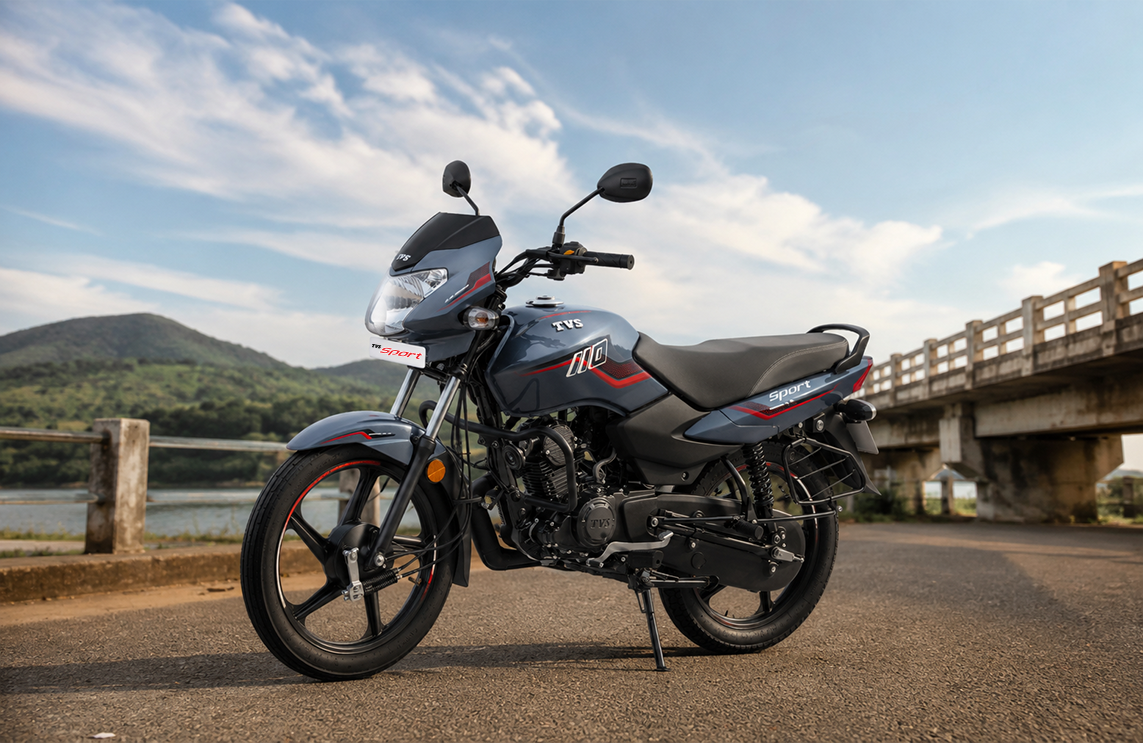 TVS Sport 110 Grey Color Bike