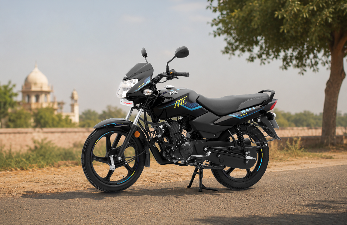 TVS Sport 110 Black Bike Right Side
