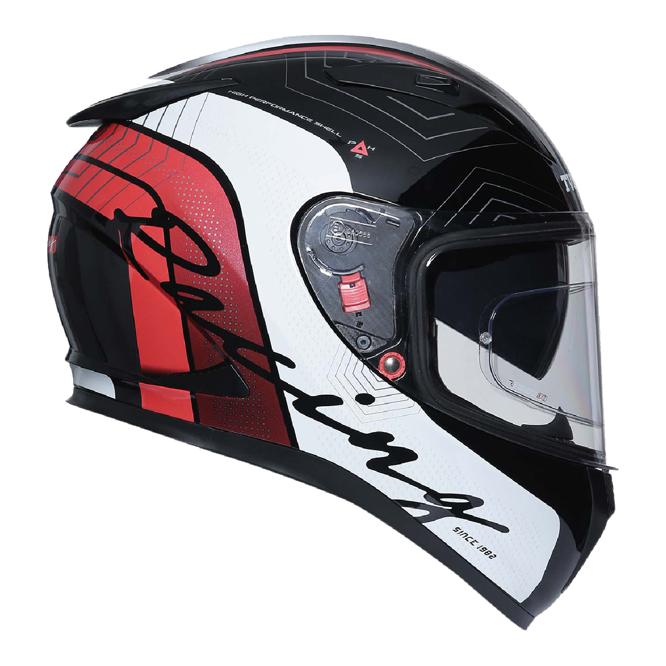 TVS Racing Helmet Matt Red & White - Double Visor