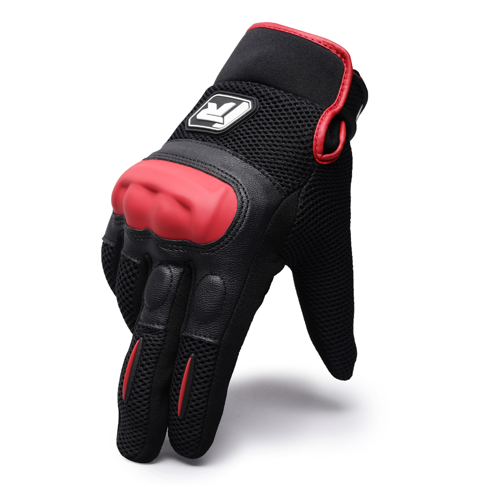 Riding Gloves - LT Black & Red