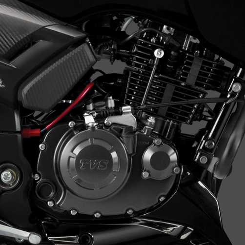 Fuel injected 180cc engine of Apache RTR 180 Sports motorcycles