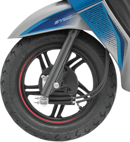 Rear drum brake of TVS wego 2 wheeler scooter