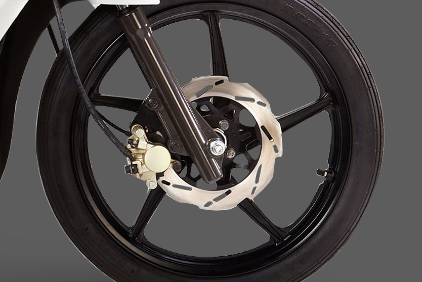Disc brake of TVS NEO NX 110 cc semi automatic motorcycle