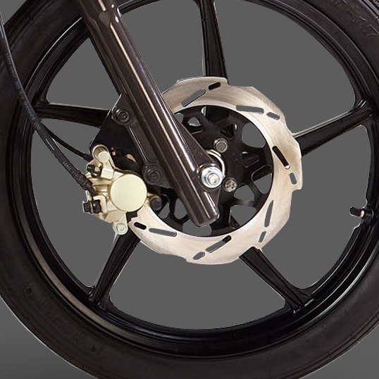 Disc brake of TVS NEO NX 110 cc semi automatic motorcycle