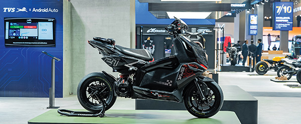 TVS concept motorcycle on display