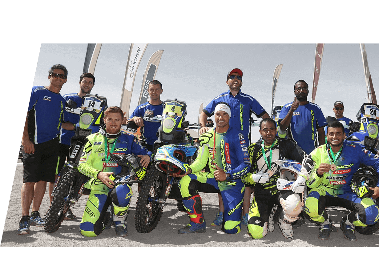 Sherco TVS Factory Racing Team group photo