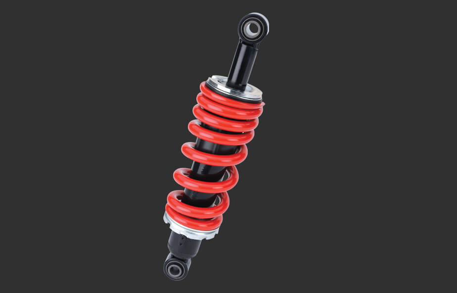 Mono gas charged suspension of Apache Raider sports motorcycles