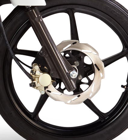 Disc and drum braking of TVS NEO NX 110 cc semi automatic motorcycle