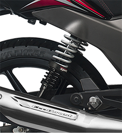 Virtual view of TVS stryker 3V 125 cc sports motorcycles