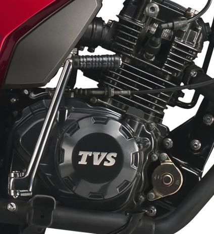 Powerful engine of TVS stryker 3V 125 cc sports motorcycles