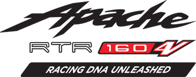 Apache RTR 160 4v racing DNA unleashed brand logo