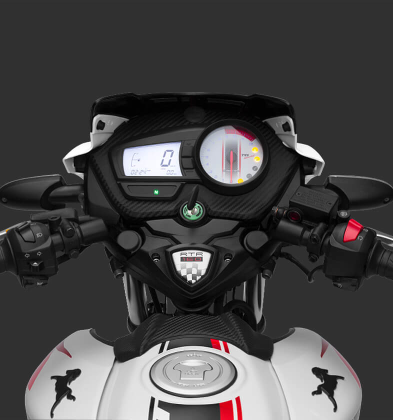 Velocímetro de visualización digital de la motocicleta TVS RTR 160 2V de dos ruedas