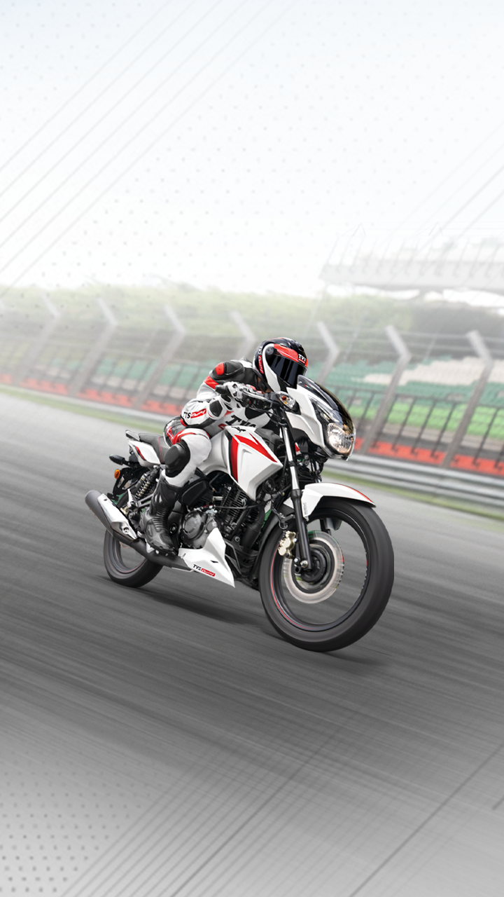 Full view of Apache RTR 160 2V motorcycle