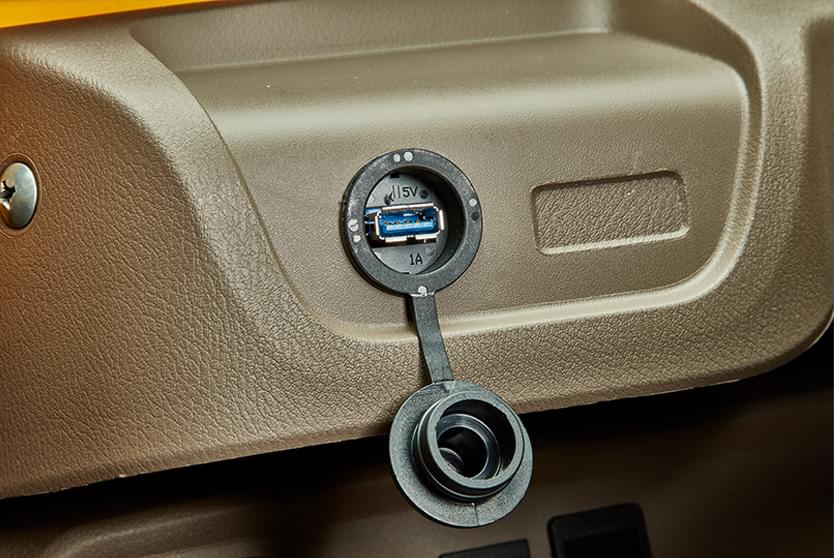 TVS King Duramax 3 wheeler auto with USB mobile charger