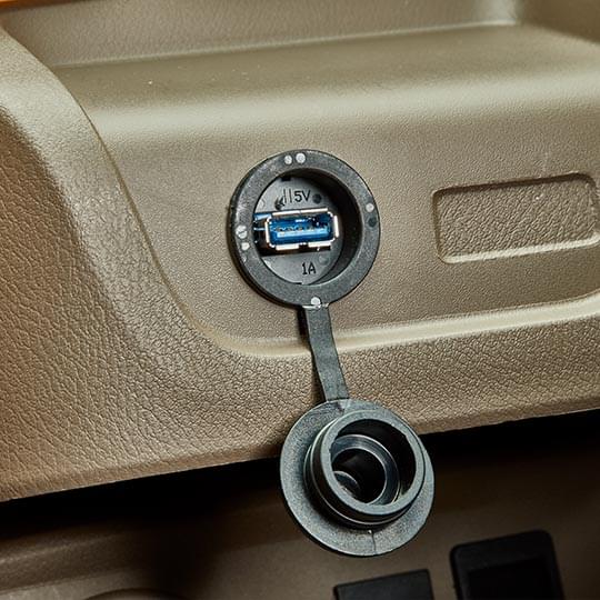 TVS King Duramax 3 wheeler auto with USB mobile charger