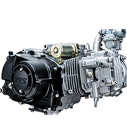 4 stroke air cooled engine of TVS NEO NX 110 cc semi automatic motorcycle