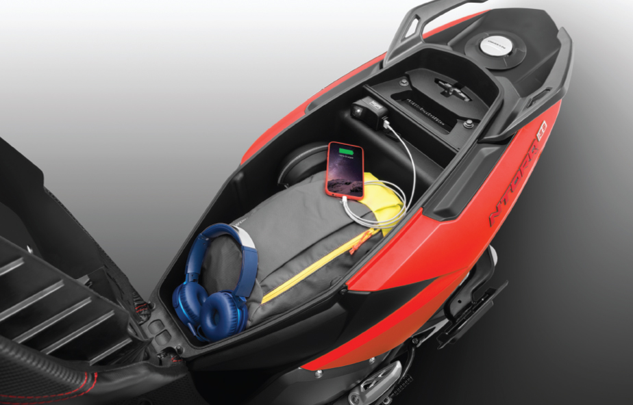 TVS Ntorq 125 cc 2 wheeler automatic scooter with mobile charging port