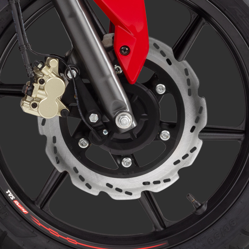 Petal disc braking of Apache RTR 160 4V Sports motorcycles