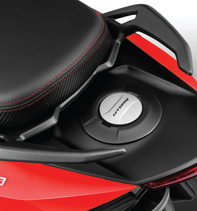 External fuel fill feature of TVS Ntorq 125 cc 2 wheeler automatic scooter