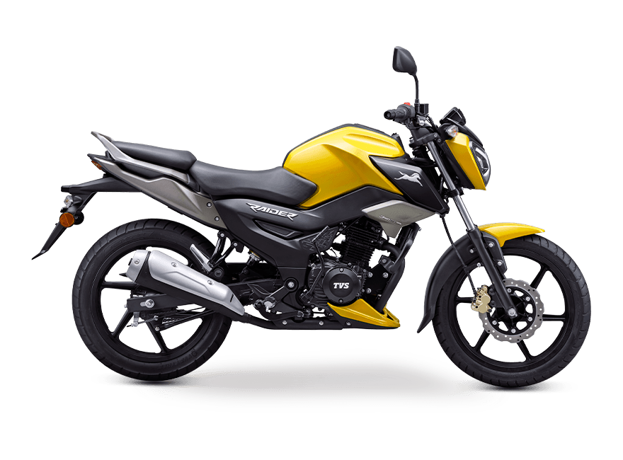 TVS raider 125 motorcycle in yellow