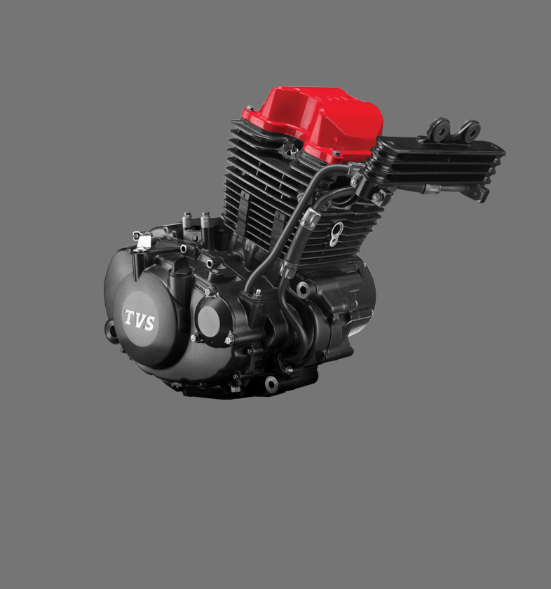 Motor de 4 válvulas refrigerado por aceite de la motocicleta TVS RTR 160 4V de dos ruedas