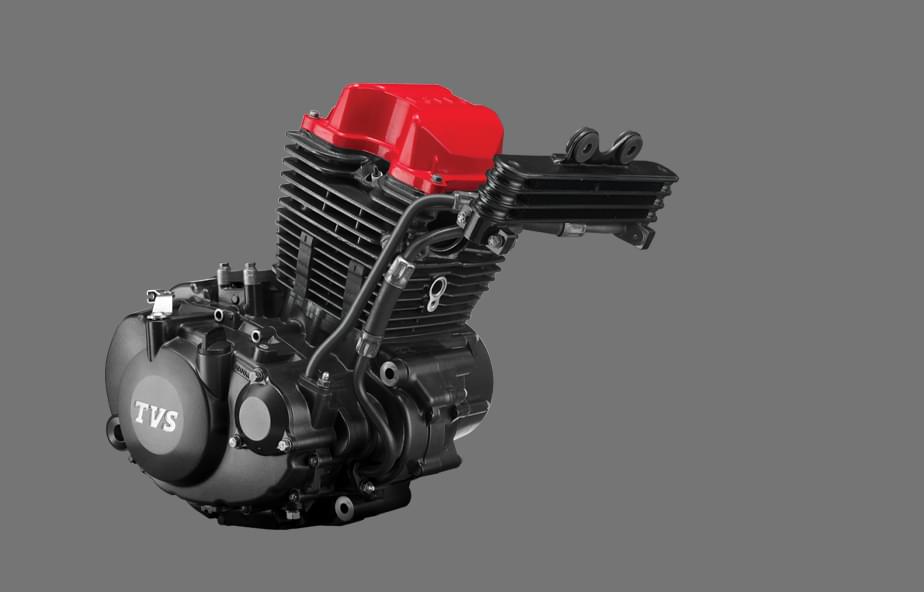 Motor de 4 válvulas refrigerado por aceite de la motocicleta TVS RTR 160 4V de dos ruedas