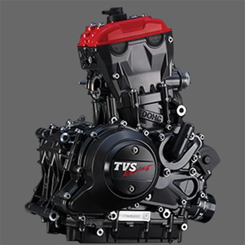 Detalles del motor de la motocicleta TVS RR 310 de dos ruedas