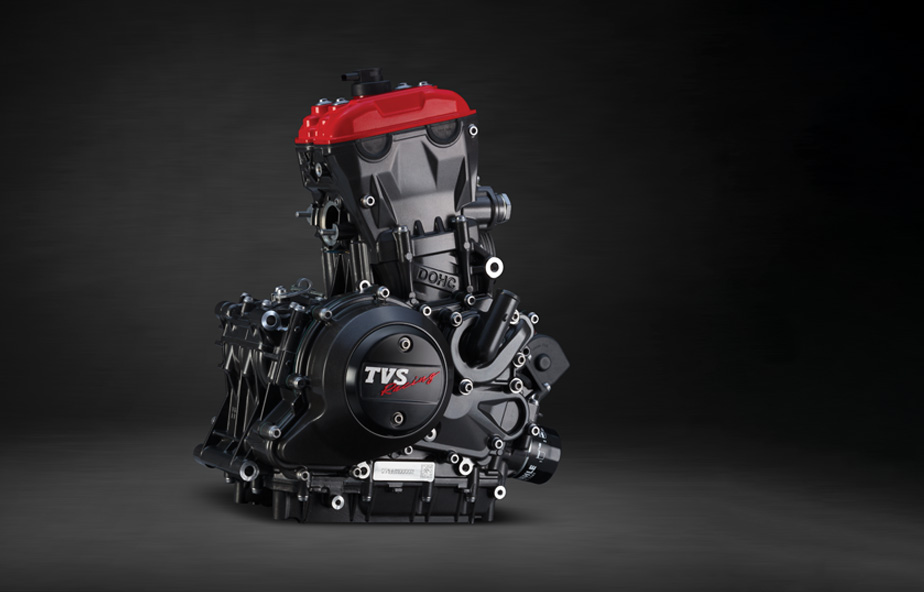 Potente diseño de motor con tecnología de cámara de combustión refrigerada por aceite de la motocicleta TVS RTR 200 4V de dos ruedas