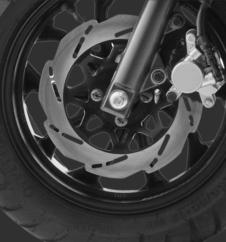 DIsc Front Brake of TVS RTR 200 4V 2 wheeler motorcycle