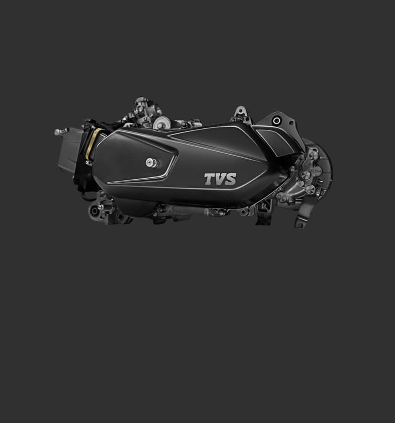 Vista superior de la motoneta TVS Ntorq de dos ruedas