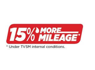 TVS jupiter 125 15% more milage logo
